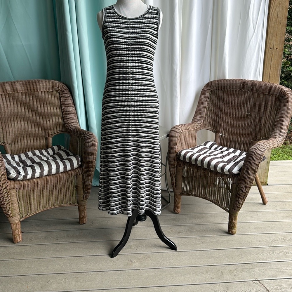 Everlane Black and White Sheath Midi Dress